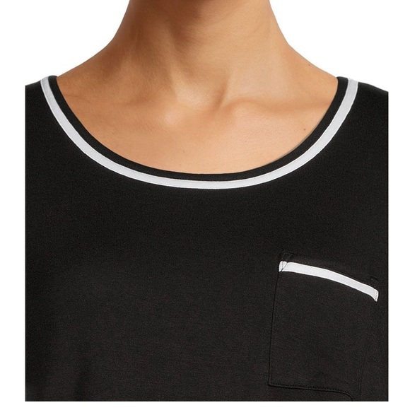 SECRET TREASURES Stretchy Black with White Trim Top - Picture 9 of 9